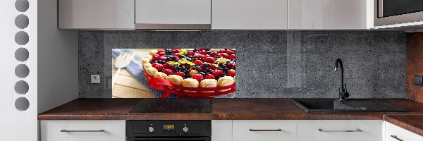 Pannello paraschizzi cucina con stampa a torta di frutti di bosco