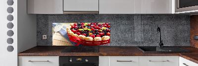 Pannello paraschizzi cucina con stampa a torta di frutti di bosco