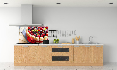 Pannello paraschizzi cucina con stampa a torta di frutti di bosco