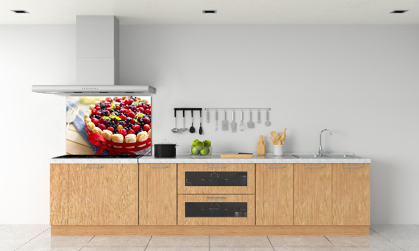 Pannello paraschizzi cucina con stampa a torta di frutti di bosco