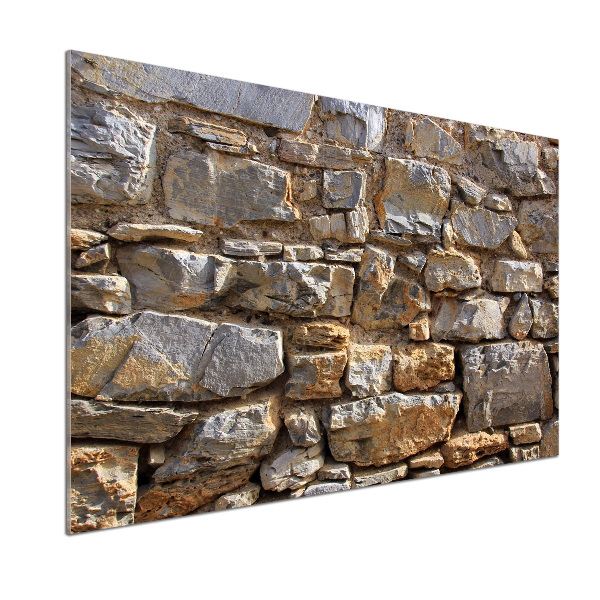 Rivestimento parete cucina con effetto muro di pietra