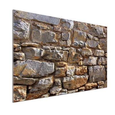 Rivestimento parete cucina con effetto muro di pietra