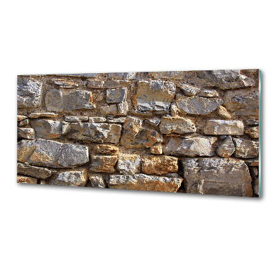 Rivestimento parete cucina con effetto muro di pietra