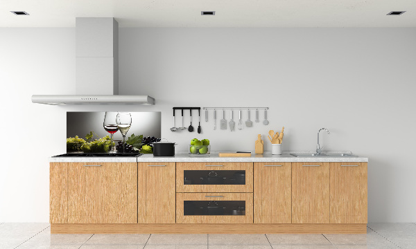 Rivestimento parete cucina con motivo di vigneto e grappoli d'uva