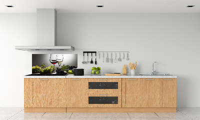 Rivestimento parete cucina con motivo di vigneto e grappoli d'uva