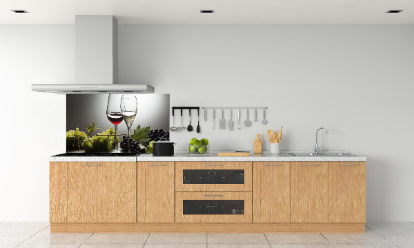 Rivestimento parete cucina con motivo di vigneto e grappoli d'uva