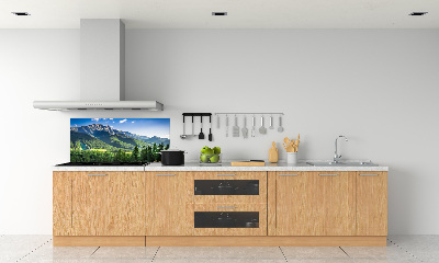 Rivestimento parete cucina con motivo Salto con gli sci sui Monti Tatra