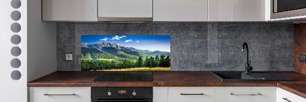 Rivestimento parete cucina con motivo Salto con gli sci sui Monti Tatra