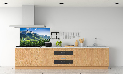 Rivestimento parete cucina con motivo Salto con gli sci sui Monti Tatra