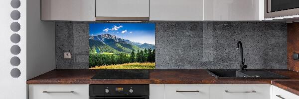 Rivestimento parete cucina con motivo Salto con gli sci sui Monti Tatra