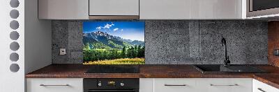 Rivestimento parete cucina con motivo Salto con gli sci sui Monti Tatra