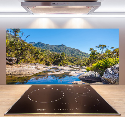 Pannello paraschizzi cucina con stampa raffigurante un fiume nella foresta