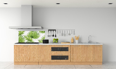 Rivestimento parete cucina con motivo a foglie tropicali