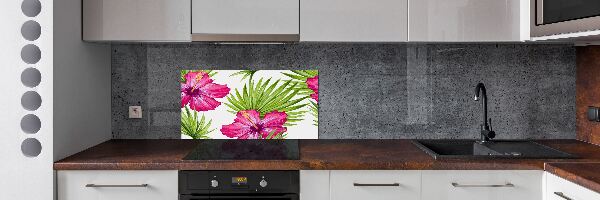 Pannello retrocucina con motivo di fiori hawaiani