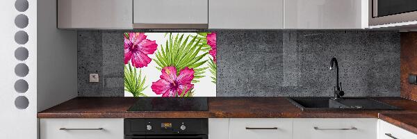 Pannello retrocucina con motivo di fiori hawaiani