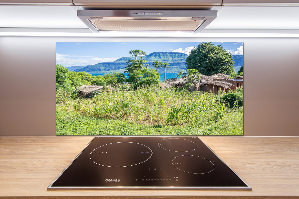 Rivestimento parete cucina con motivo Lago Malawi