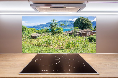 Rivestimento parete cucina con motivo Lago Malawi