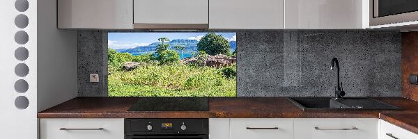Rivestimento parete cucina con motivo Lago Malawi