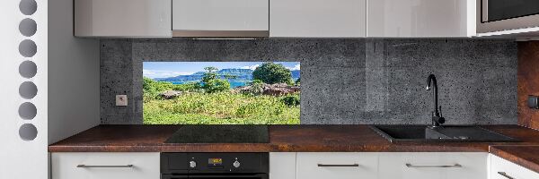 Rivestimento parete cucina con motivo Lago Malawi