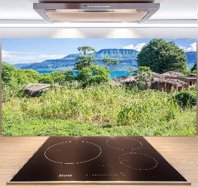 Rivestimento parete cucina con motivo Lago Malawi