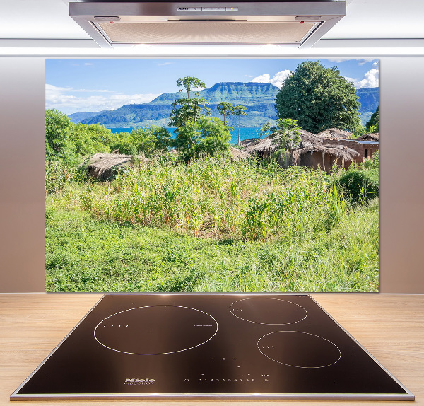 Rivestimento parete cucina con motivo Lago Malawi