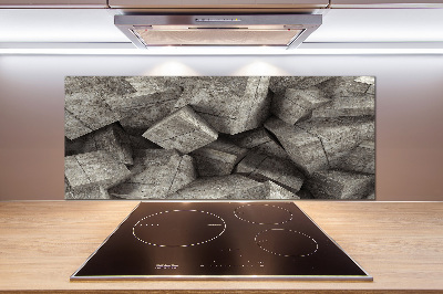 Pannello paraschizzi cucina con motivo a cubi di cemento