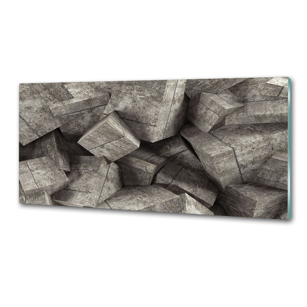 Pannello paraschizzi cucina con motivo a cubi di cemento