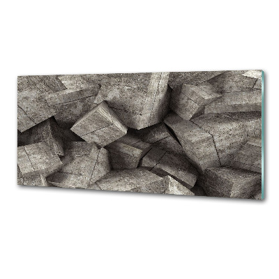 Pannello paraschizzi cucina con motivo a cubi di cemento