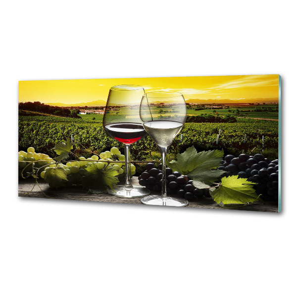 Pannello paraschizzi cucina con decorazione a tema vino e uva