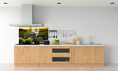 Pannello paraschizzi cucina con decorazione a tema vino e uva