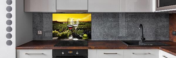 Pannello paraschizzi cucina con decorazione a tema vino e uva