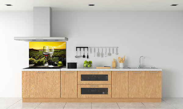 Pannello paraschizzi cucina con decorazione a tema vino e uva