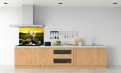Pannello paraschizzi cucina con decorazione a tema vino e uva