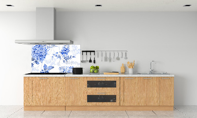 Rivestimento parete cucina con motivo floreale