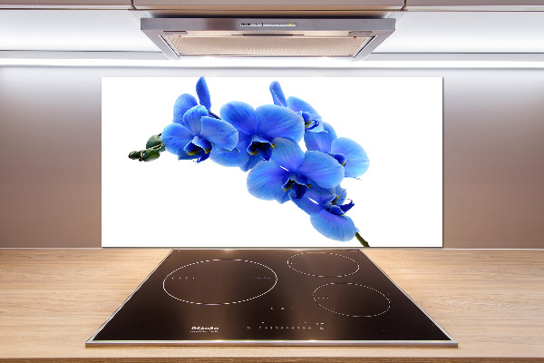 Pannello retrocucina con motivo orchidea blu
