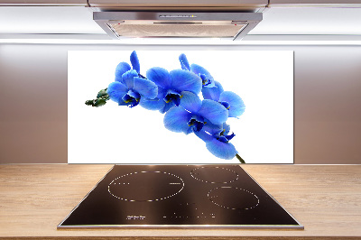 Pannello retrocucina con motivo orchidea blu