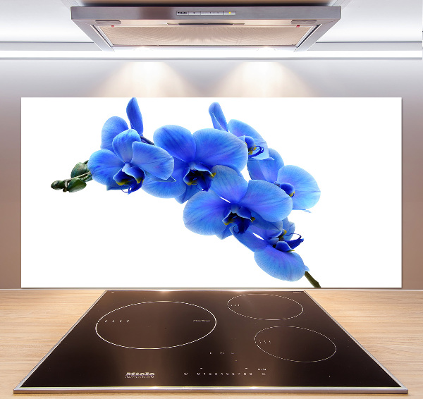 Pannello retrocucina con motivo orchidea blu