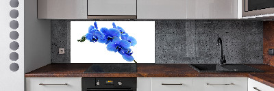 Pannello retrocucina con motivo orchidea blu