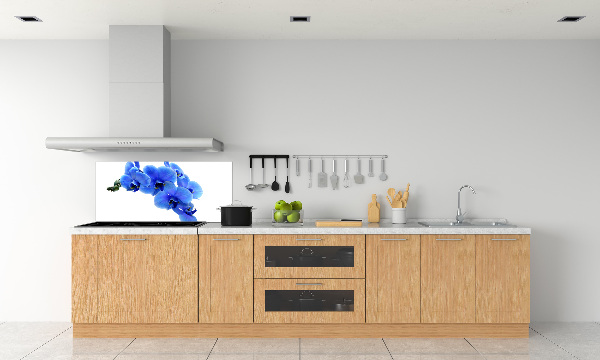 Pannello retrocucina con motivo orchidea blu