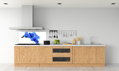 Pannello retrocucina con motivo orchidea blu