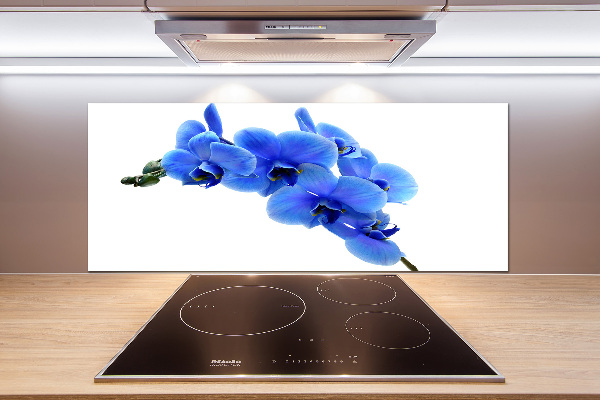 Pannello retrocucina con motivo orchidea blu