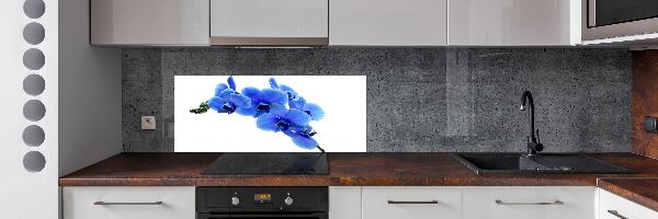 Pannello retrocucina con motivo orchidea blu
