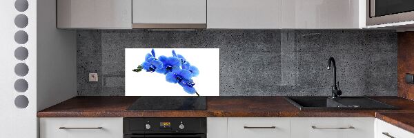 Pannello retrocucina con motivo orchidea blu