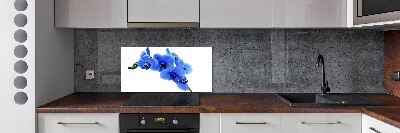 Pannello retrocucina con motivo orchidea blu