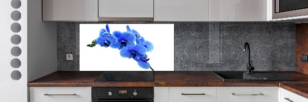 Pannello retrocucina con motivo orchidea blu