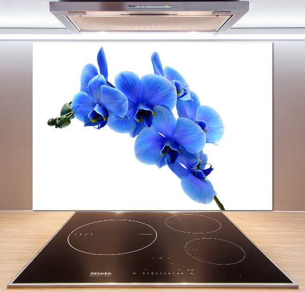 Pannello retrocucina con motivo orchidea blu