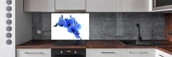 Pannello retrocucina con motivo orchidea blu