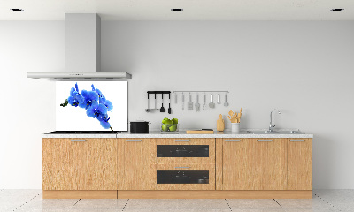 Pannello retrocucina con motivo orchidea blu