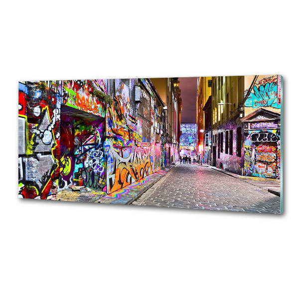 Rivestimento parete cucina con decorazione a graffiti colorati