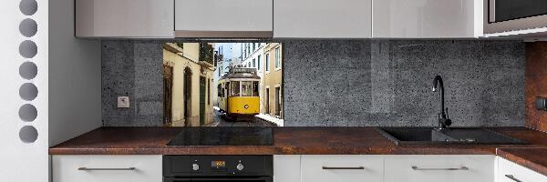 Pannello retrocucina con stampa del tram di Lisbona